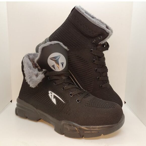 Safety Work Boots Mens NEW w/Tags & Box Black Steel Toe Black Work Boots- sz. 12 - Picture 1 of 7